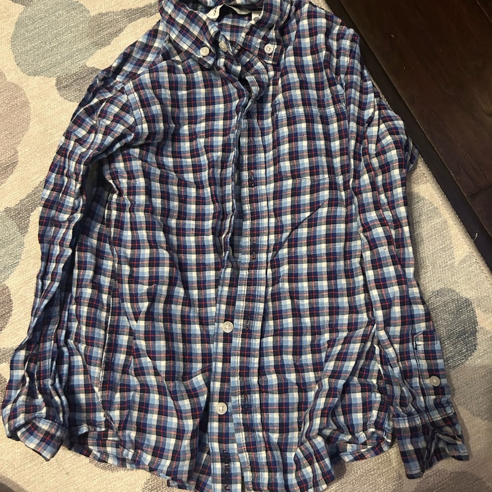 Boys Blue Plaid Shirt